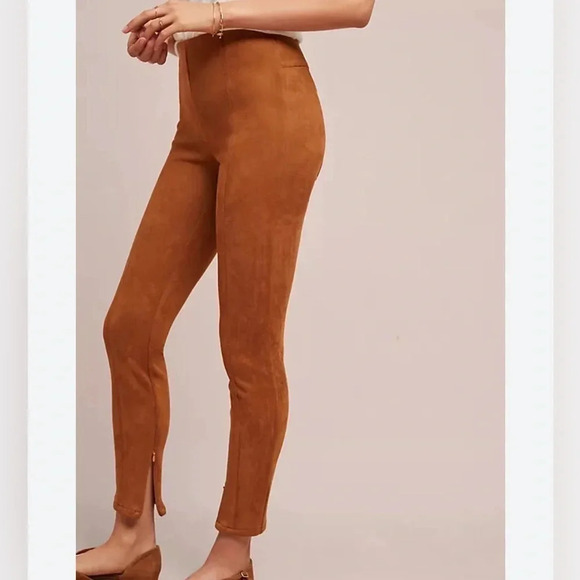 Anthropologie Pants - Anthropologie faux suede legging pants in cedar. Sz 25